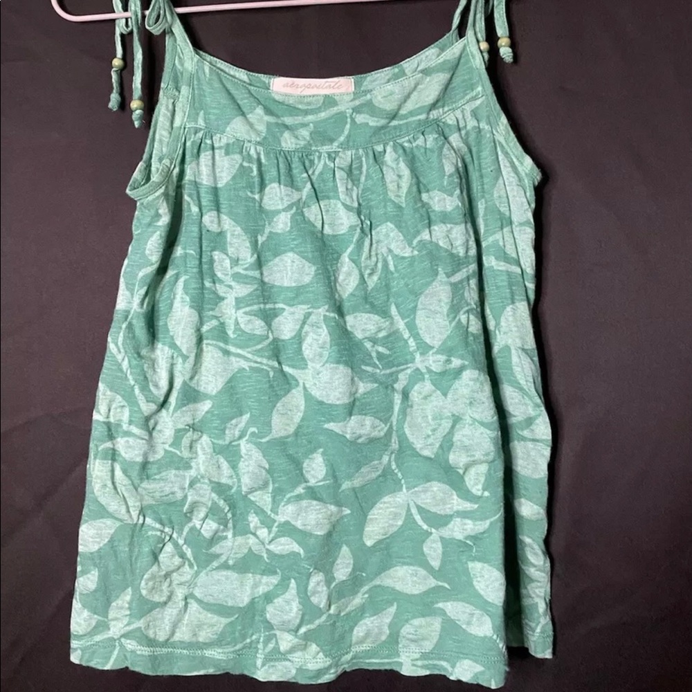 Women’s Aeropostale Tank Top Size XS Green Floral 1-D